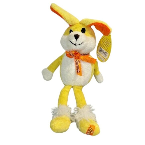 2 Reese's Yellow & Brown Bunny Rabbit Plush Floppy Ears Peanut Butter Sings 9" - Picture 5 of 16